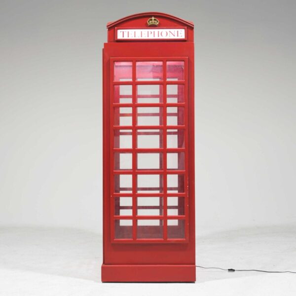 Red English Telephone Booth with Light -0