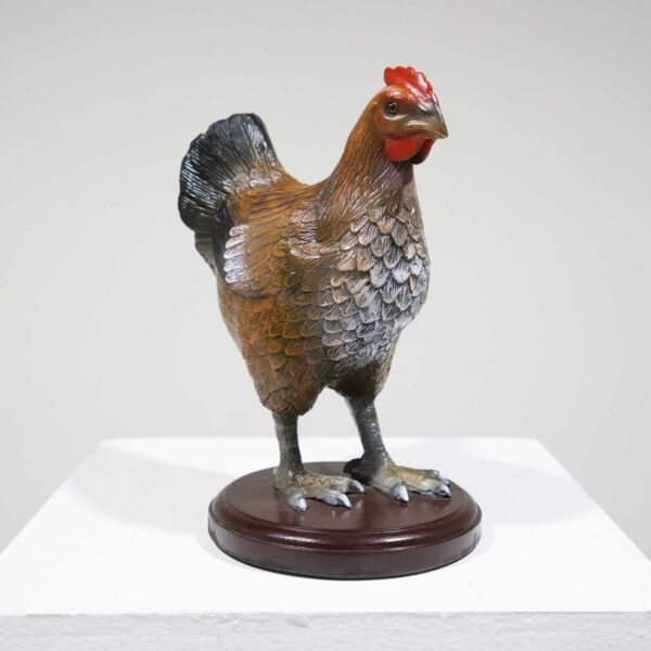 Life-Size Brown Hen Bird Statue-19385