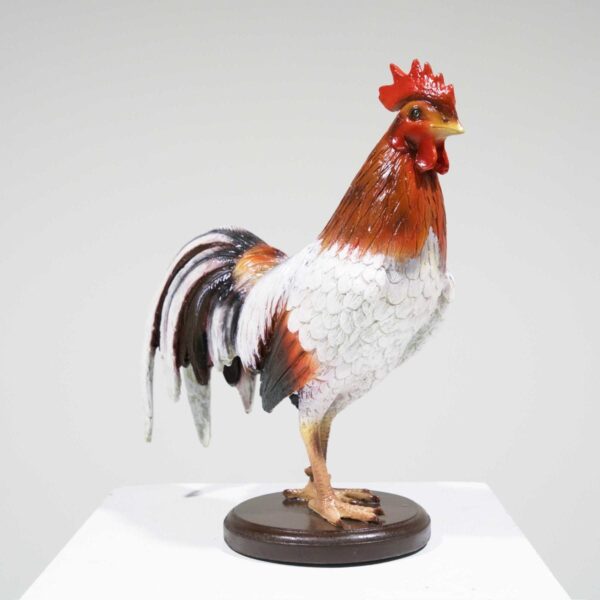 Life-Size White Rooster Bird Statue-19388
