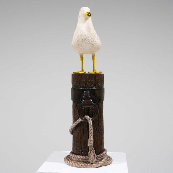 Seagull on Mooring Pole Statue-19404