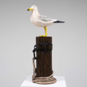 Seagull on Mooring Pole Statue-0