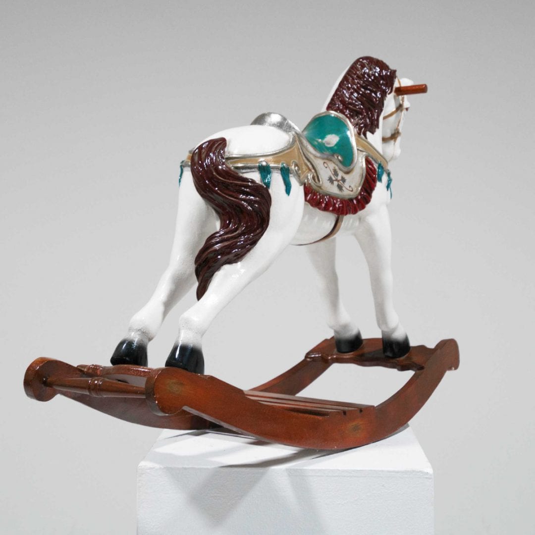 White Rocking Horse Statue
