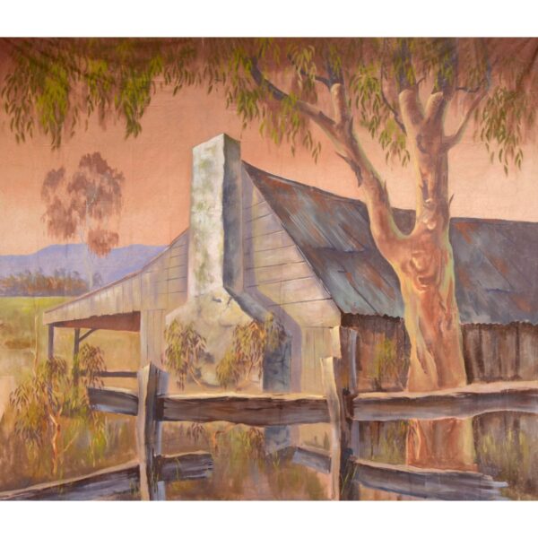 Australian Outback Old Homestead Ruin Painted Backdrop BD-0114
