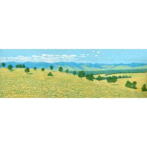 Countryside Panorama Hills With Trees Painted Backdrop BD-0118