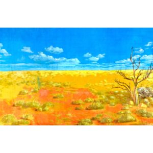 Australian Outback Desert Landscape With Spinifex Painted Backdrop BD-0125