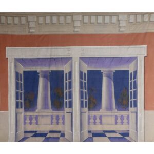 Stately Manor French Doors With Columns Painted Backdrop BD-0380
