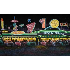 Las Vegas All Night Diner Painted Backdrop BD-0642