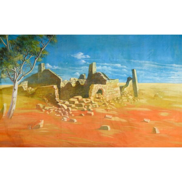 Australian Outback Desert Landscape With Ruins Painted Backdrop BD-0113