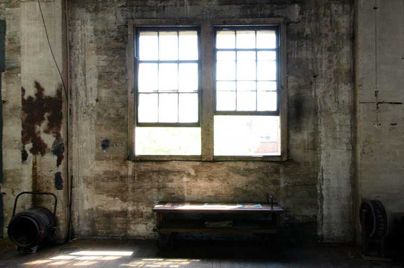 Studio 1 Warehouse - old sash windows in this beautiful Rustic Photographic Studio for hire in Marrickville, Sydney