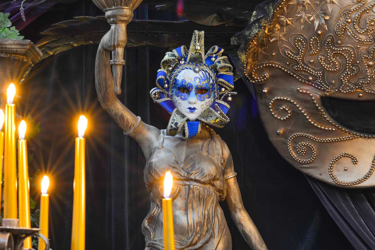 Sydney Prop Specialists Masquerade Theme Masked Lady Statue