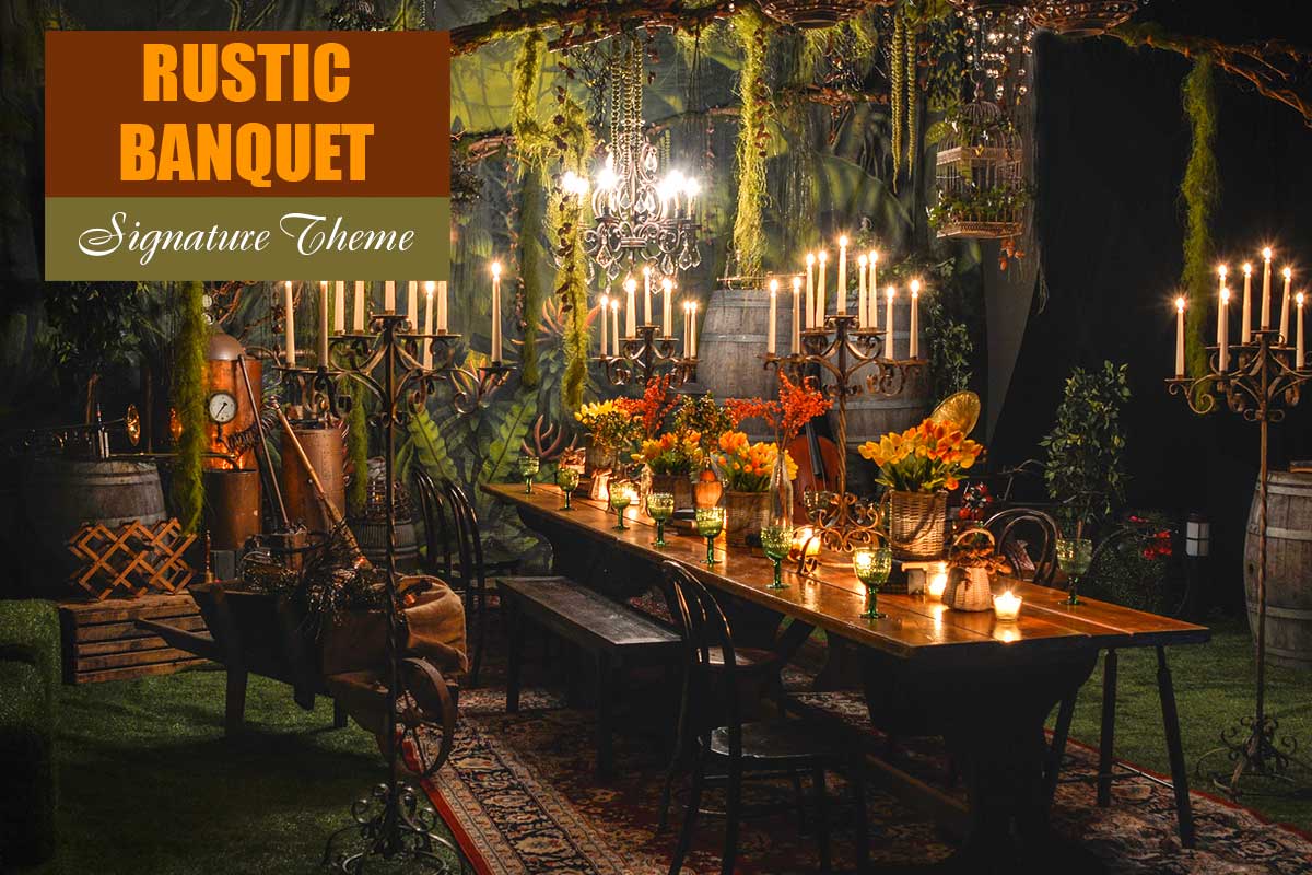 Rustic Banquet Theme - Signature Themes - Sydney Prop Specialists