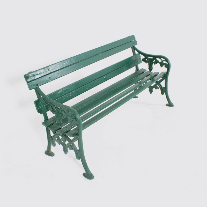 Green Wooden Park Bench With Slats Prop Hire And Theming