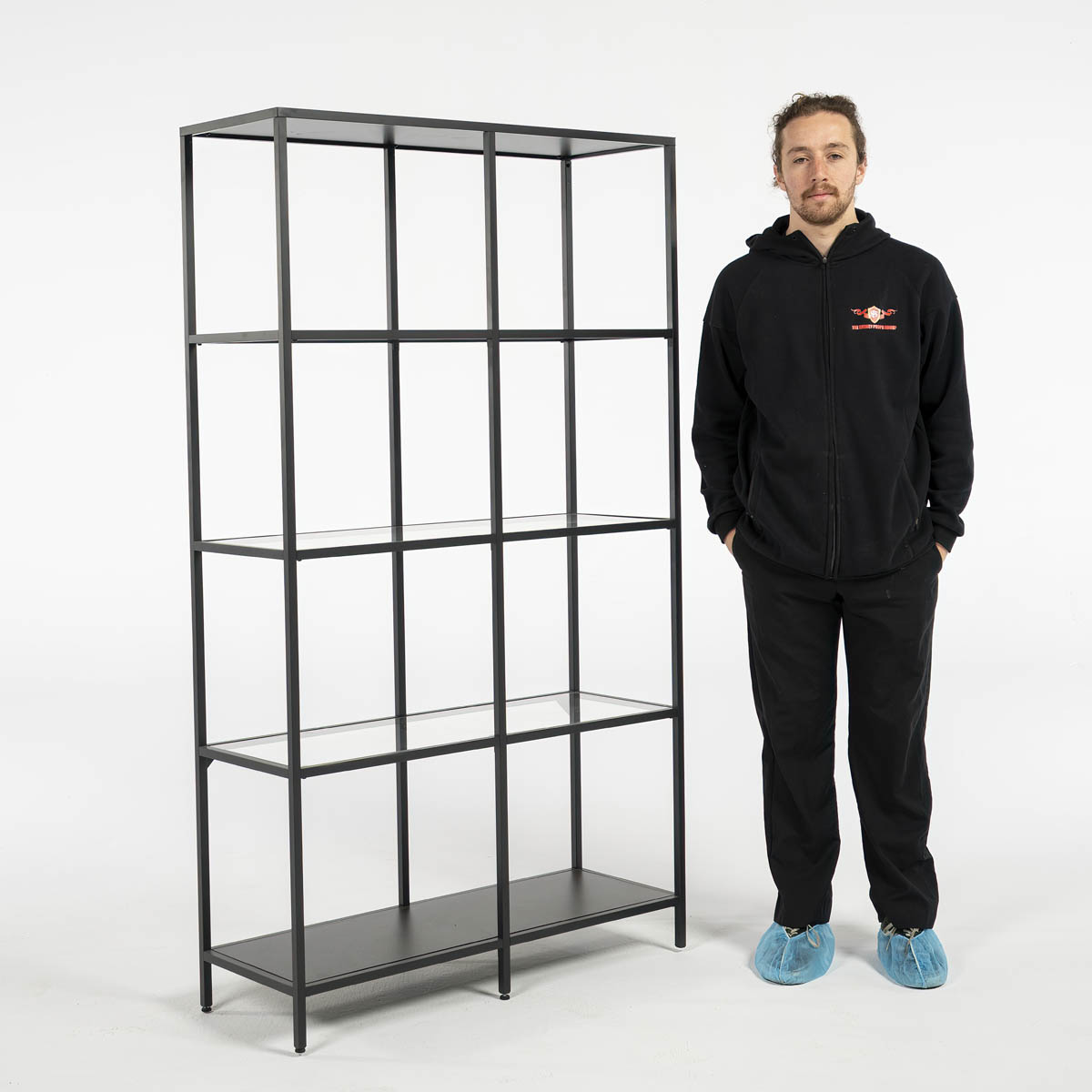 Black Shelves with Glass