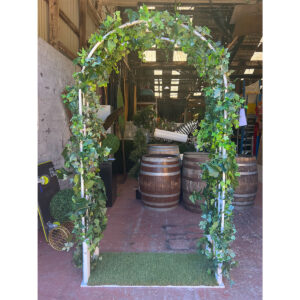 ARCHIVY White Metal Garden Arch with Ivy