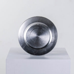 Charger Plate - Industrial Chic Brushed Silver Metallic