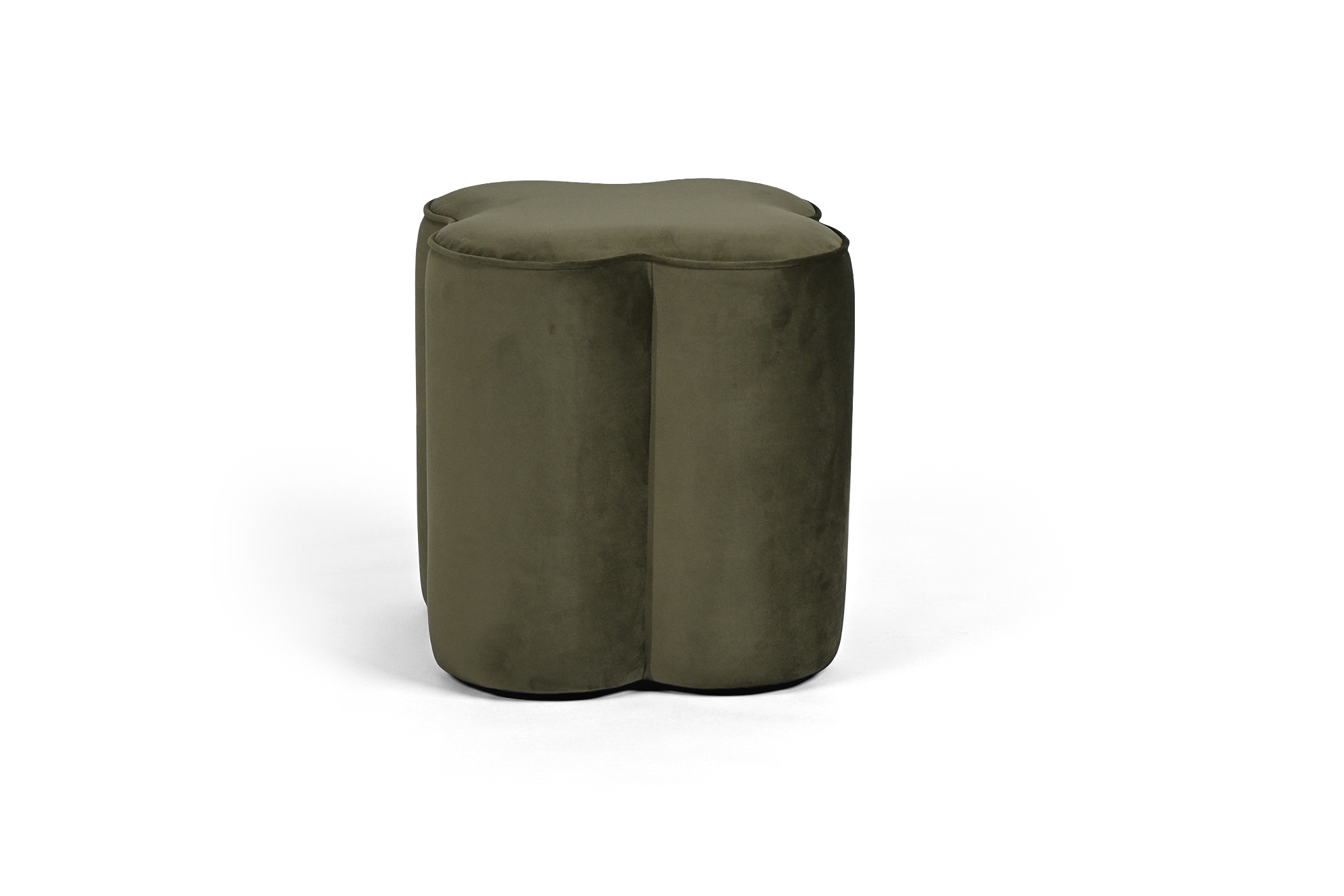 Flower Ottoman - Velvet Green