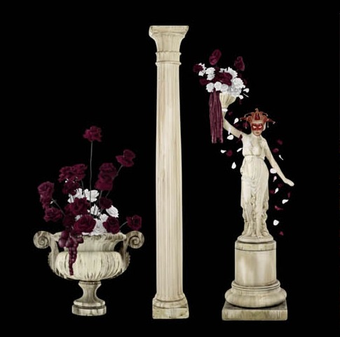 Classical column, urn and statue props