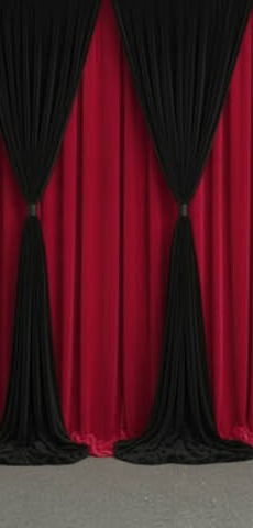 Black and burgundy velvet drape detail