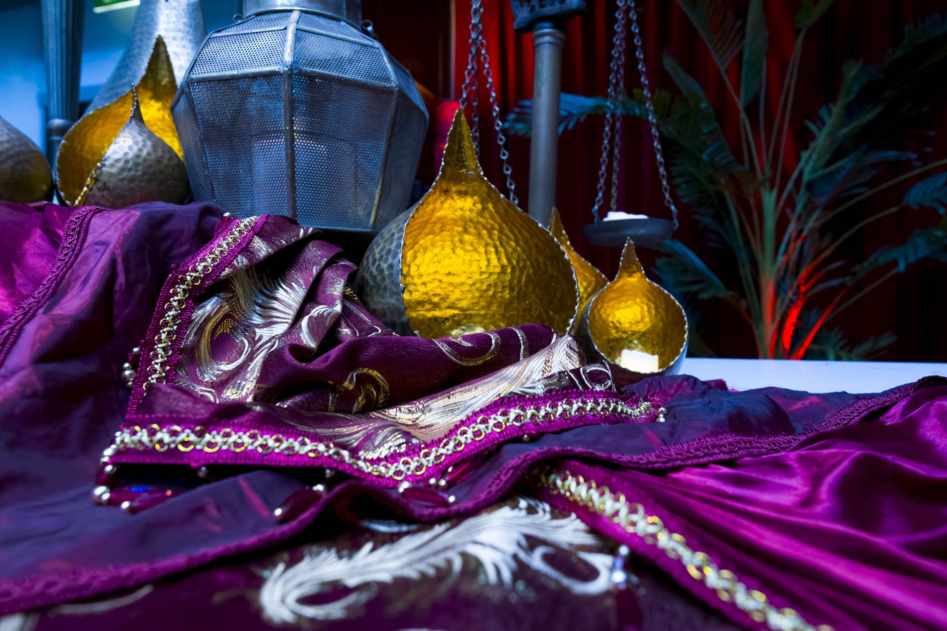 Photo area styled with ornate Moroccan decor