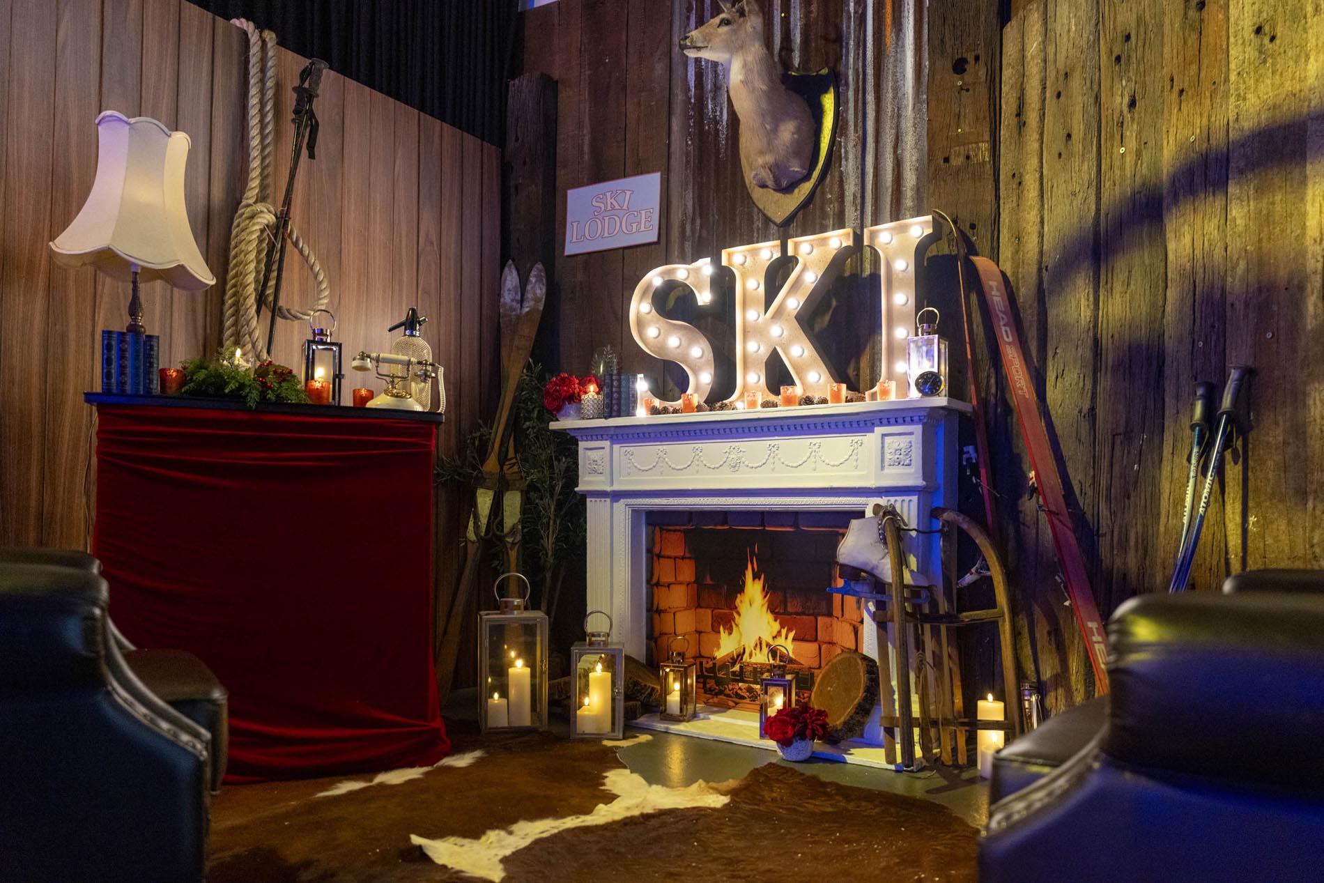 Cozy Alpine Lodge Christmas theming styling