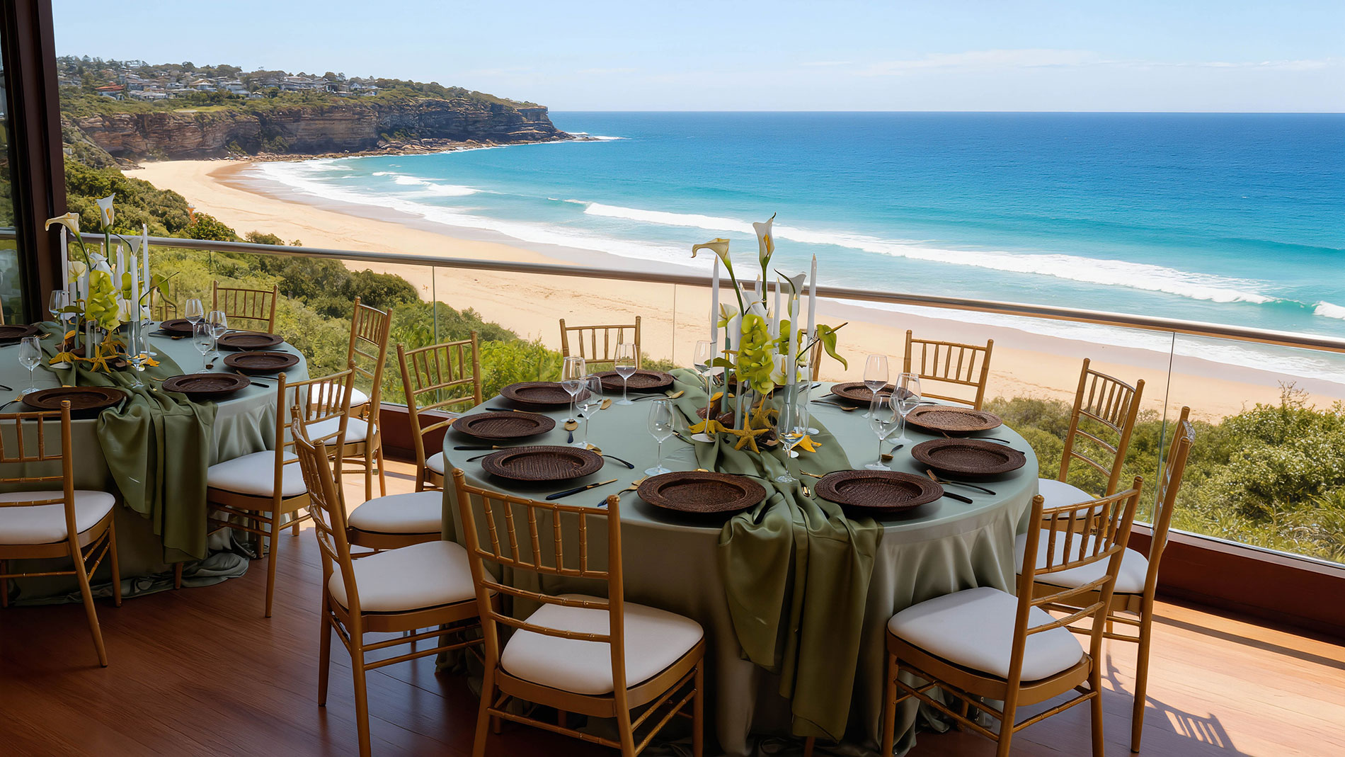 Coastal Calm luxe table setting by Sydney Props