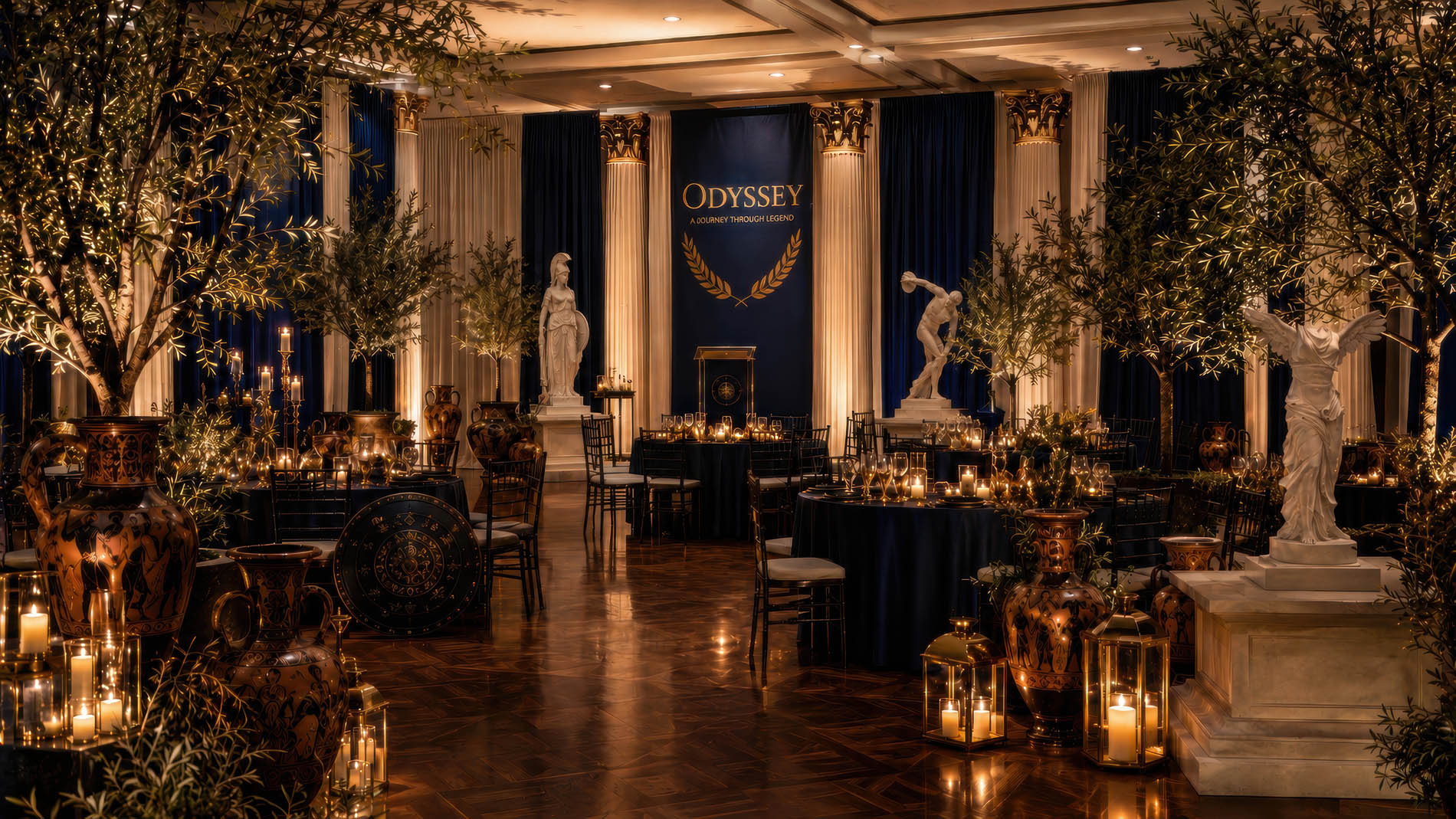 The Odyssey Greek themed event decor